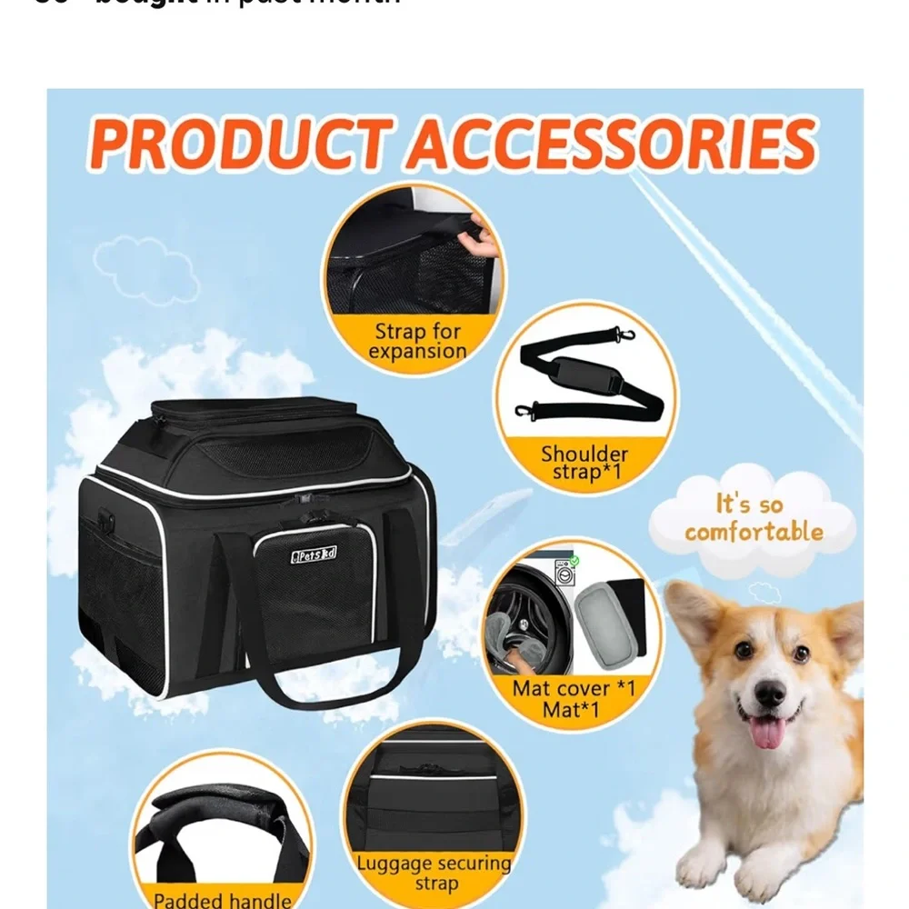 Black Pet Carrier for Dogs